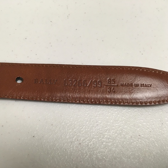 Bally Italy Brown Leather woven stretch belt 34 - Picture 4 of 7